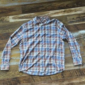 Johnnie O Shirt Mens XL Plaid Lightweight Surf Flannel Stretch Button Down